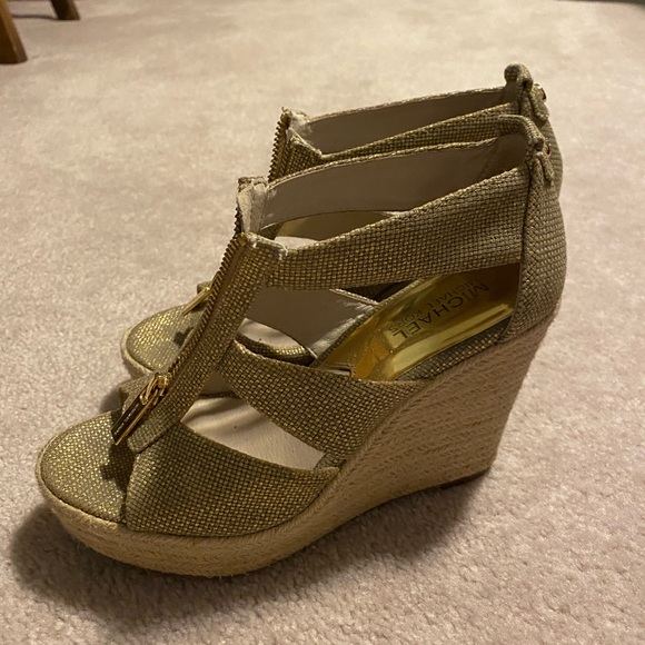 Michael Kors Gold Wedges - Picture 3 of 4